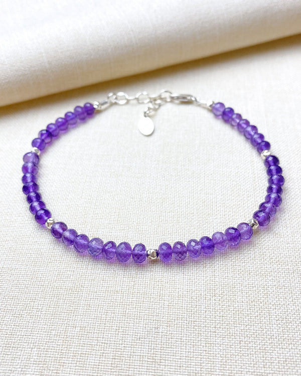 Amethyst Faceted Bead Bracelet - Marshcreekjewelry