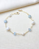 Aquamarine and Pearl Station Bracelet - Marshcreekjewelry