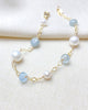 Aquamarine and Pearl Station Bracelet - Marshcreekjewelry