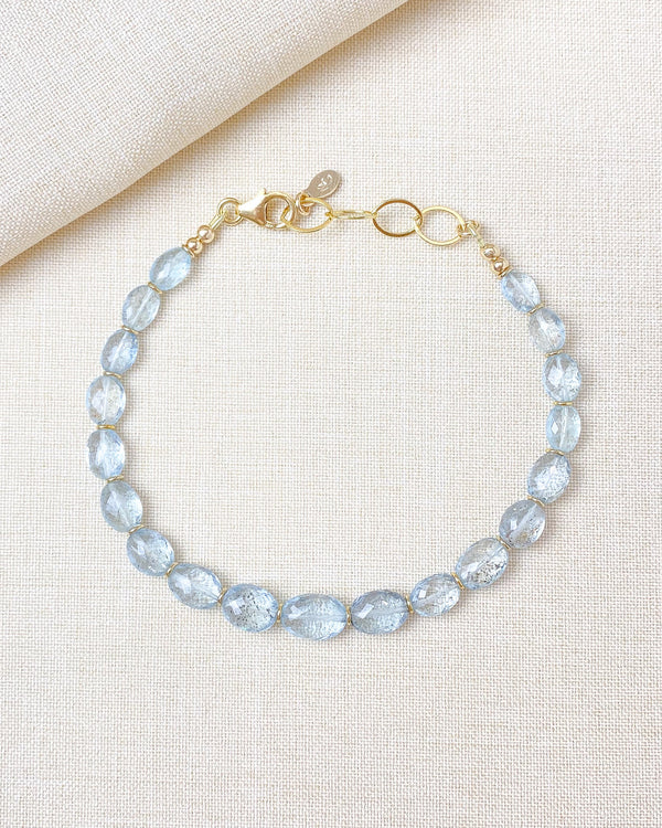 Aquamarine Beaded Bracelet - Marshcreekjewelry