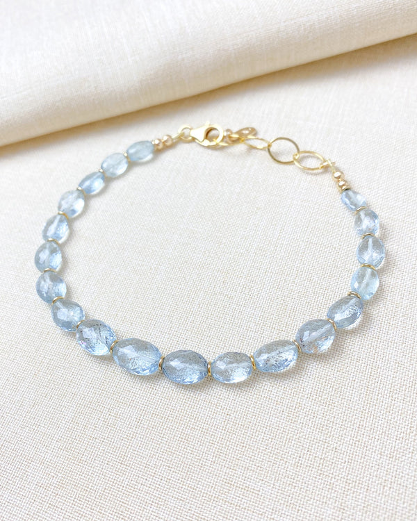 Aquamarine Beaded Bracelet - Marshcreekjewelry