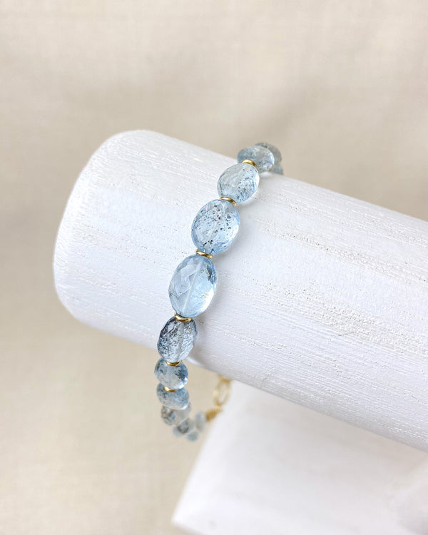 Aquamarine Beaded Bracelet - Marshcreekjewelry