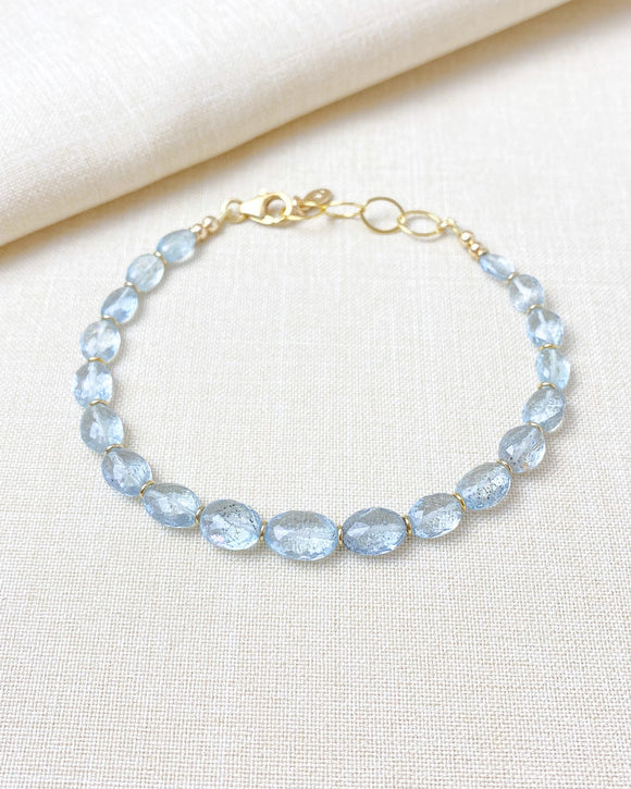 Aquamarine Beaded Bracelet - Marshcreekjewelry