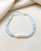 Blue Aquamarine and Stick Pearl Bracelet - Marshcreekjewelry