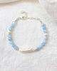 Blue Aquamarine and Stick Pearl Bracelet - Marshcreekjewelry