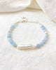 Blue Aquamarine and Stick Pearl Bracelet - Marshcreekjewelry