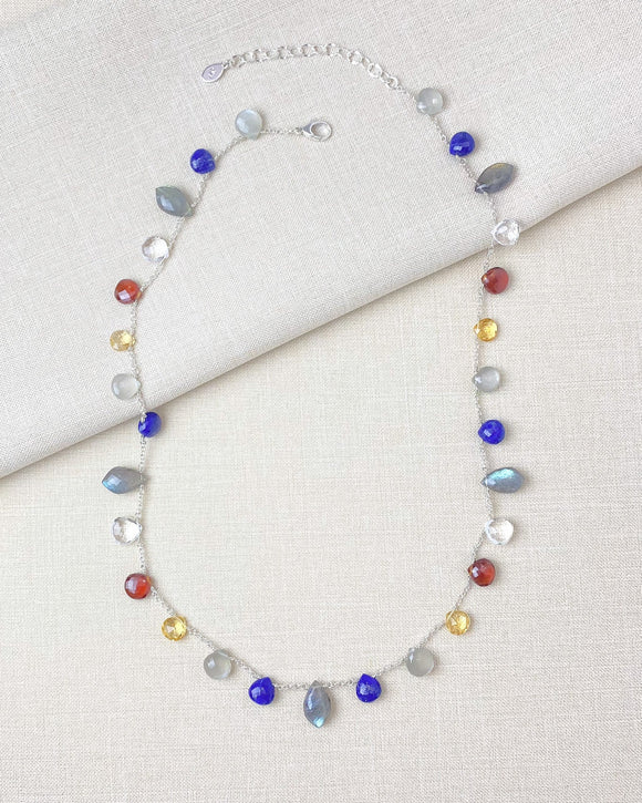 Colorful Multi Gemstone Briolette Necklace - Marshcreekjewelry