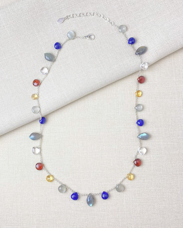 Colorful Multi Gemstone Briolette Necklace - Marshcreekjewelry