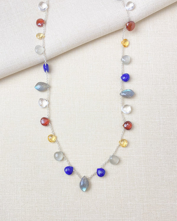 Colorful Multi Gemstone Briolette Necklace - Marshcreekjewelry