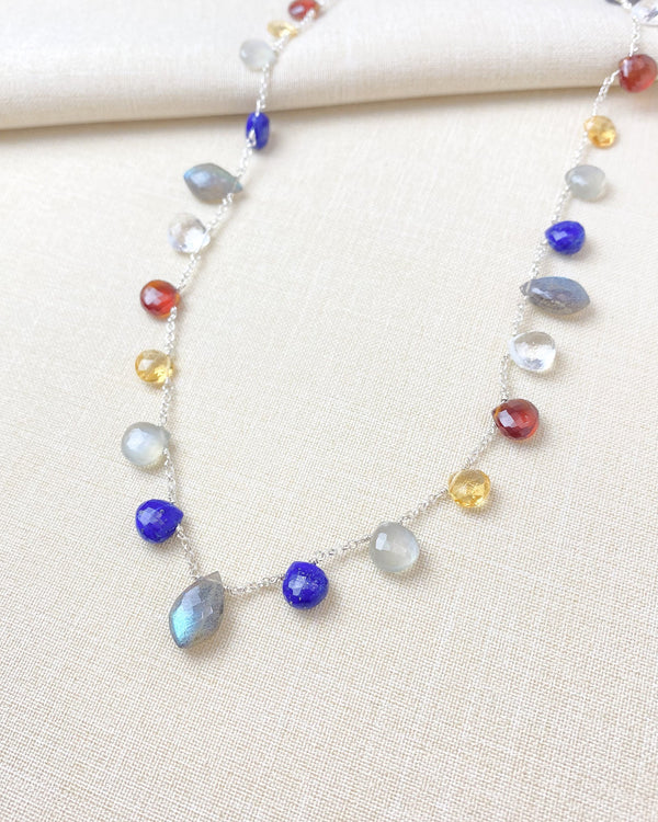 Colorful Multi Gemstone Briolette Necklace - Marshcreekjewelry