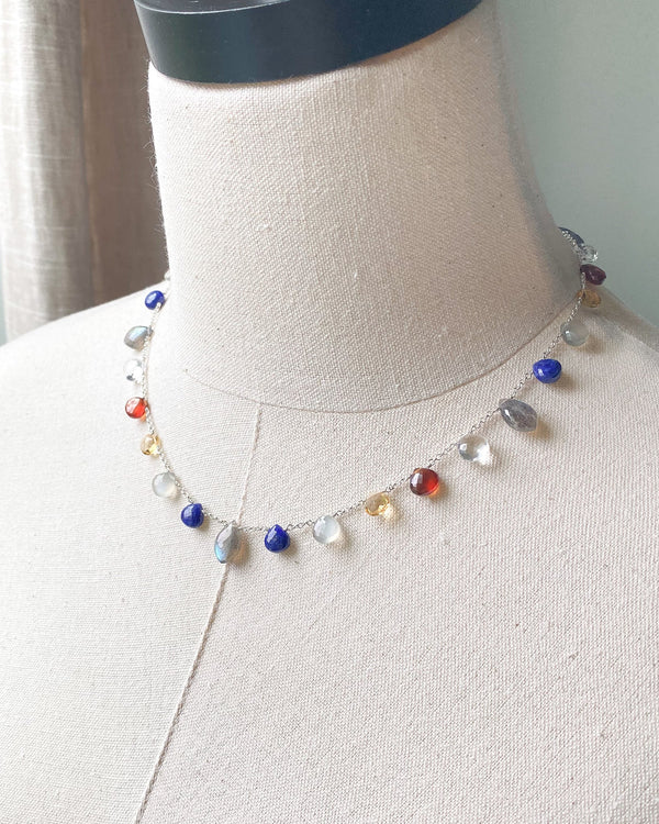 Colorful Multi Gemstone Briolette Necklace - Marshcreekjewelry