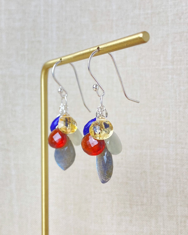 Colorful Multi Gemstone Drop Earrings - Marshcreekjewelry