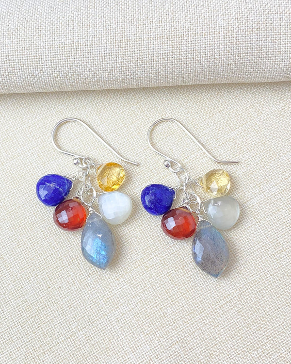 Colorful Multi Gemstone Drop Earrings - Marshcreekjewelry
