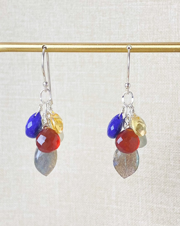 Colorful Multi Gemstone Drop Earrings - Marshcreekjewelry