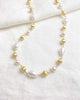 Festive Pearl and Gold Bead Necklace - Marshcreekjewelry