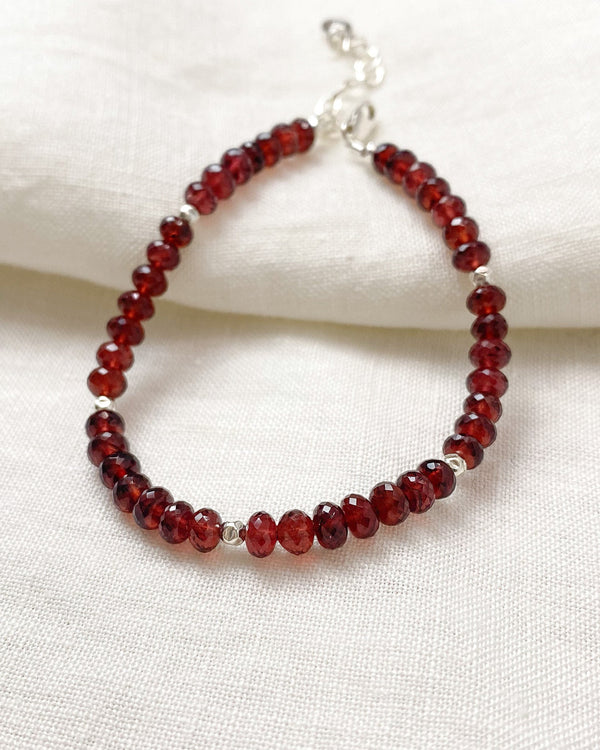 Garnet Beaded Bracelet - Marshcreekjewelry