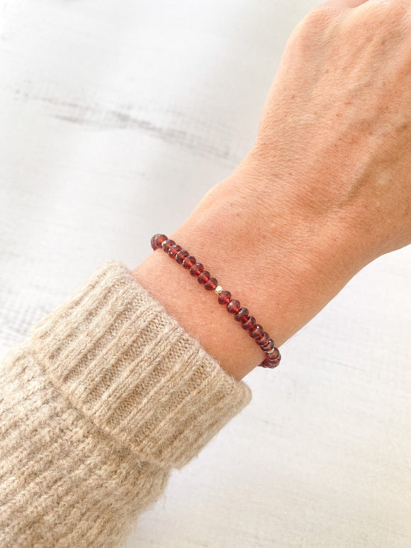 Garnet Beaded Bracelet - Marshcreekjewelry