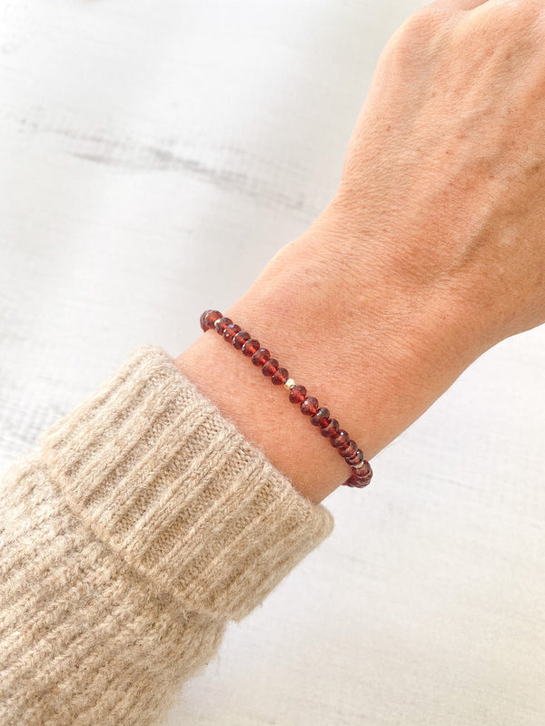 Garnet Beaded Bracelet - Marshcreekjewelry