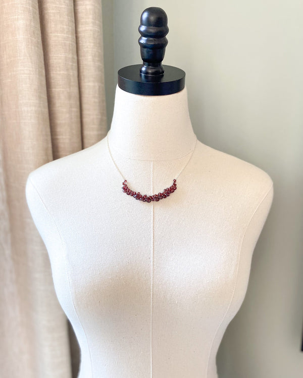 Garnet Cluster Necklace - Marshcreekjewelry