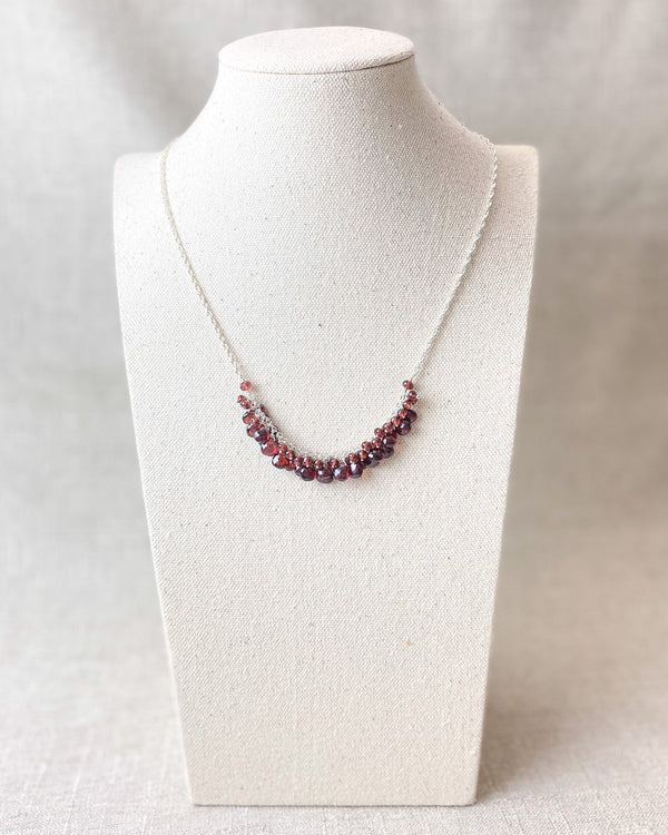 Garnet Cluster Necklace - Marshcreekjewelry