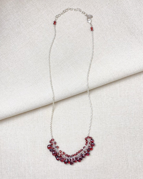 Garnet Cluster Necklace - Marshcreekjewelry