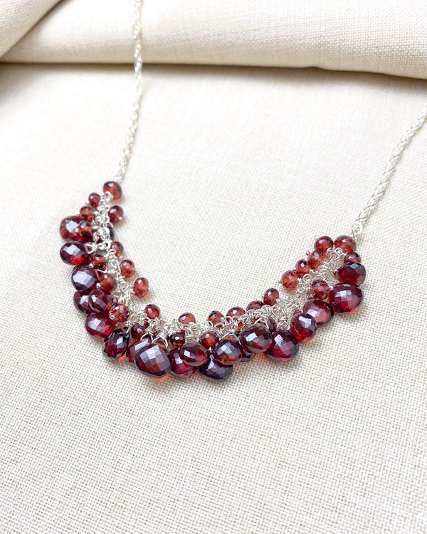 Garnet Cluster Necklace - Marshcreekjewelry