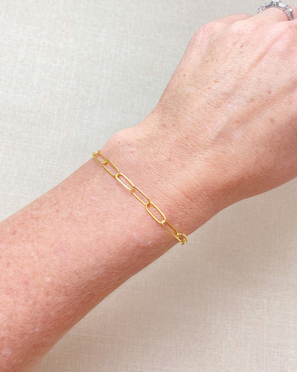 Gold Paperclip Chain Bracelet - Marshcreekjewelry