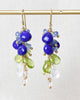 Lapis and Peridot Cluster Drop Earrings - Marshcreekjewelry