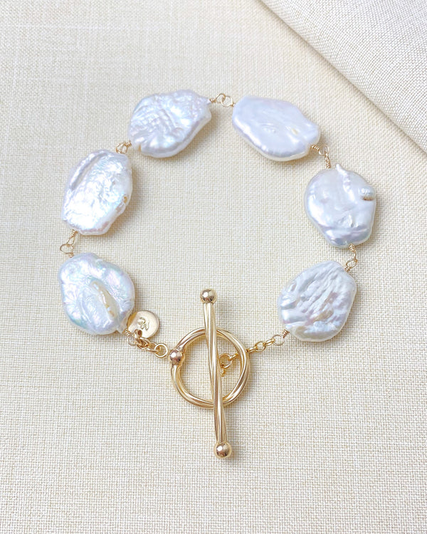 Large Pearl Toggle Bracelet - Marshcreekjewelry