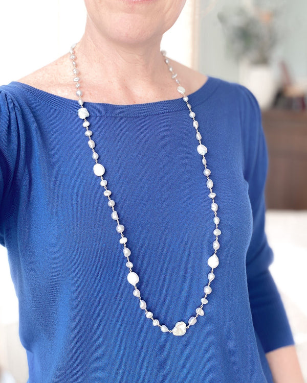 Long Mixed Pearl Necklace - Marshcreekjewelry