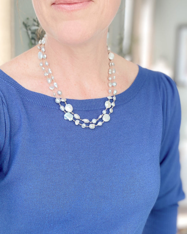 Long Mixed Pearl Necklace - Marshcreekjewelry