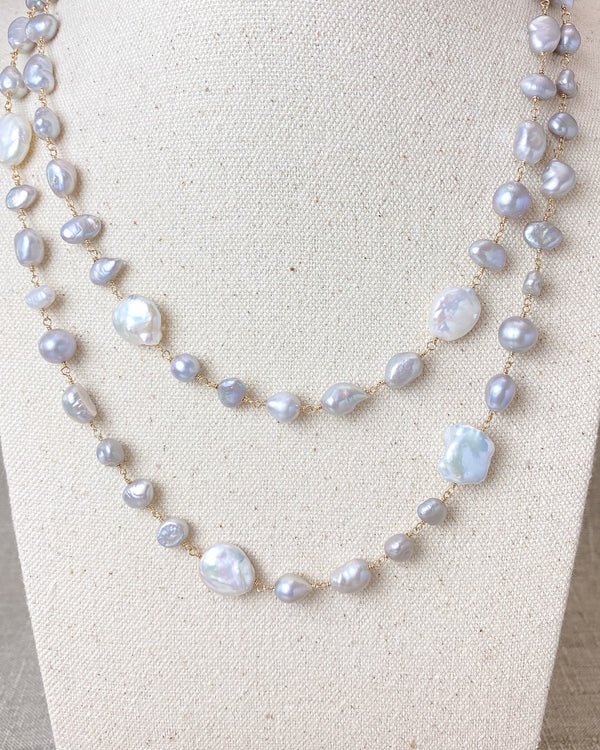 Long Mixed Pearl Necklace - Marshcreekjewelry