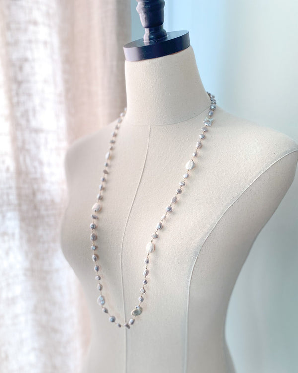 Long Mixed Pearl Necklace - Marshcreekjewelry