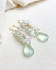 Luxe Prehnite Gemstone Cluster Earrings - Marshcreekjewelry