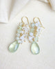 Luxe Prehnite Gemstone Cluster Earrings - Marshcreekjewelry