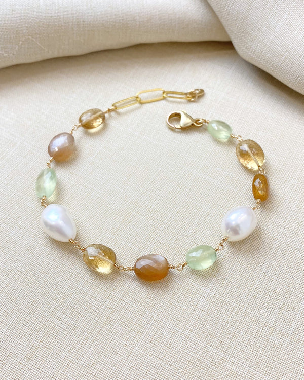 Mixed Gemstone and Pearl Bracelet - Marshcreekjewelry