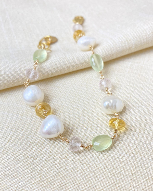 Pearl and Mixed Gemstone Bracelet - Marshcreekjewelry