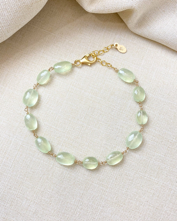 Prehnite Gemstone Bracelet - Marshcreekjewelry