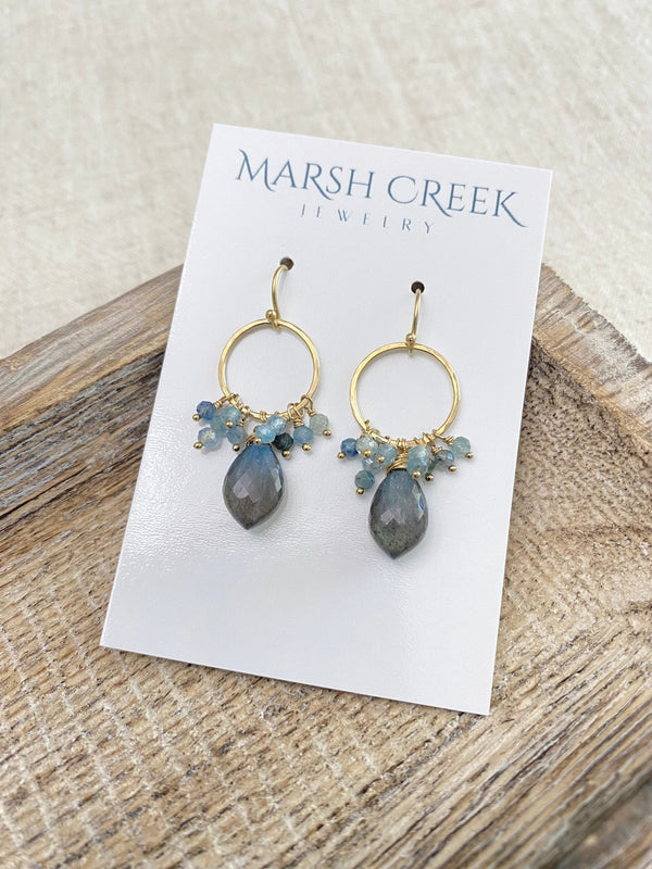 Stormfront Gemstone Cluster Drop Earrings - Marshcreekjewelry