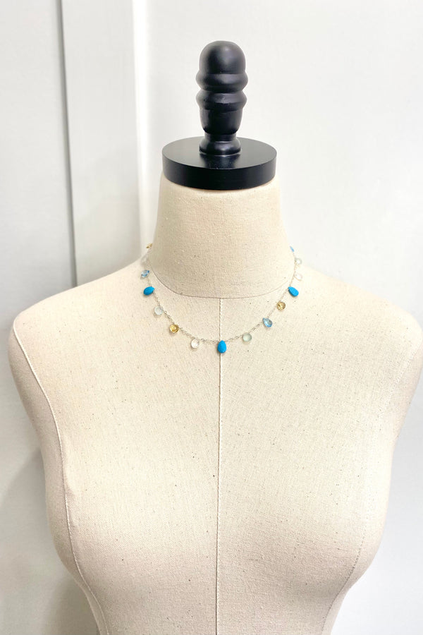 Turquoise Multi Gemstone Necklace - Marshcreekjewelry