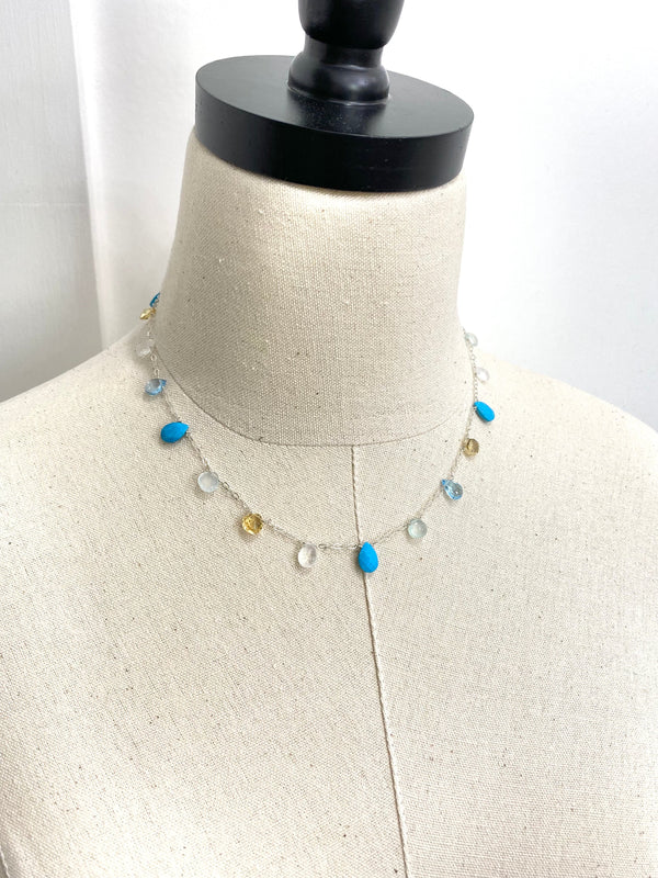 Turquoise Multi Gemstone Necklace - Marshcreekjewelry